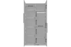 Bogart Szafy*ASHA SZAFA 100 2D - czarny mat / artisan / czarne uchwyty / cokół