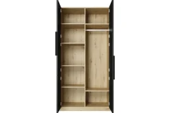 Bogart Szafy*ASHA SZAFA 100 2D - czarny mat / artisan / czarne uchwyty / cokół