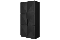 Bogart Szafy*ASHA SZAFA 100 2D - czarny mat / czarne uchwyty / cokół