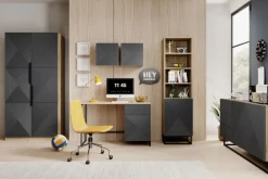 Bogart Szafy*ASHA SZAFA 100 2D - rivier stone / artisan / czarne uchwyty / cokół