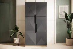 Bogart Szafy*ASHA SZAFA 100 2D - rivier stone / artisan / czarne uchwyty / cokół