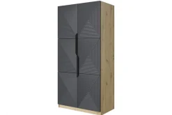 Bogart Szafy*ASHA SZAFA 100 2D - rivier stone / artisan / czarne uchwyty / cokół