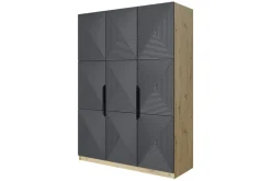 Bogart Szafy*ASHA SZAFA 150 3D - rivier stone / artisan / czarne uchwyty / cokół