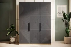 Bogart Szafy*ASHA SZAFA 150 3D - rivier stone / artisan / czarne uchwyty / cokół