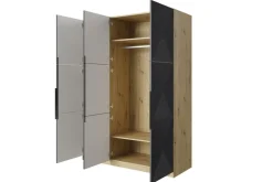 Bogart Szafy*ASHA SZAFA 150 3D - rivier stone / artisan / czarne uchwyty / cokół