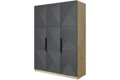 Bogart Szafy*ASHA SZAFA 150 3D - rivier stone / artisan / czarne uchwyty / cokół