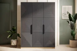 Bogart Szafy*ASHA SZAFA 150 3D - rivier stone / artisan / czarne uchwyty / cokół