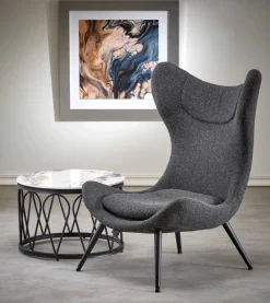 Halmar Fotele*ATLANTIS fotel wypoczynkowy antracytowy / czarny1 sztuka