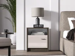 ML Meble Szafki Nocne*Avante 08 dąb windmill / MDF cashmere połysk - szafka nocna 1D