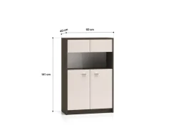 ML Meble Witryny*Avante 03 dąb windmill / MDF cashmere połysk - witryna 2D