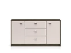 ML Meble Komody*Avante 04 dąb windmill / MDF cashmere połysk - komoda 2D3S