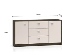 ML Meble Komody*Avante 04 dąb windmill / MDF cashmere połysk - komoda 2D3S