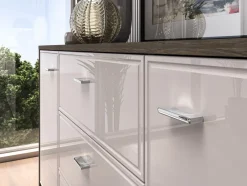 ML Meble Komody*Avante 04 dąb windmill / MDF cashmere połysk - komoda 2D3S