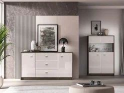 ML Meble Komody*Avante 04 dąb windmill / MDF cashmere połysk - komoda 2D3S