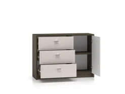 ML Meble Komody*Avante 05 dąb windmill / MDF cashmere połysk - komoda 1D3S