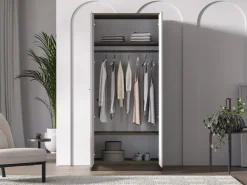 ML Meble Szafy*Avante 01 dąb windmill / MDF cashmere połysk - szafa 2D