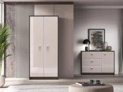 ML Meble Szafy*Avante 01 dąb windmill / MDF cashmere połysk - szafa 2D