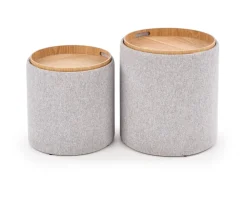 Halmar Fotele*AVIKO zestaw 2 puf, jasny popiel (1p=1szt)1 sztuka