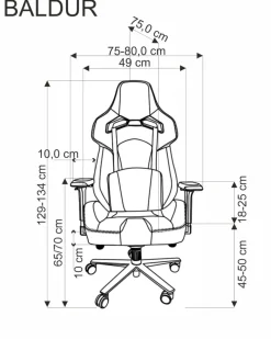 Halmar Fotele*BALDUR fotel gabinetowy c.popielaty / czarny1 sztuka