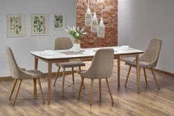 Halmar Stoły*BARRET stół kolor blat - biały mat, nogi - dąb lefkas (90-190x80x75 cm) (1p=1szt)1 sztuka