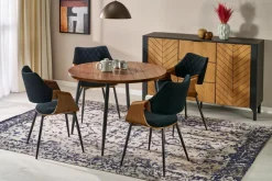 Halmar Stoły*BARRY stół okrągły, blat - orzechowy, nogi - czarny (1p=1szt)1 sztuka