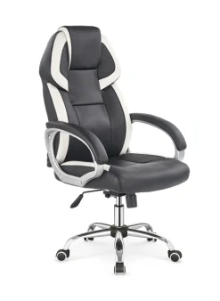 Halmar Fotele*BARTON fotel gabinetowy czarno-biały1 sztuka