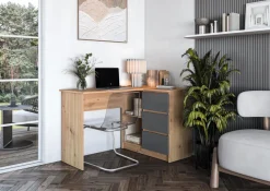 Halmar Biurka*BEGA biurko, dąb artisan / grafitowy (2p=1szt)1 sztuka