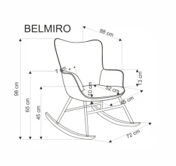 Halmar Fotele*BELMIRO fotel wypoczynkowy z funkcją kołyski, kremowy (1p=1szt)1 sztuka