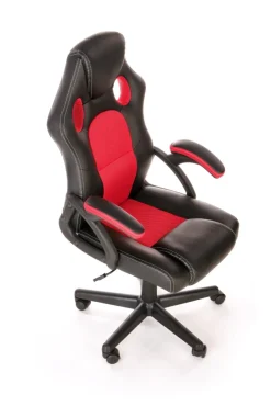 Halmar Fotele*BERKEL fotel gabinetowy czarno-czerwony (1p=1szt)1 sztuka