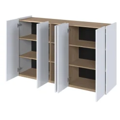 Lenart Komody Do Biura|Komody Do Przedpokoju*Biała komoda z półkami i oświetleniem LED Easy EA-01 5D