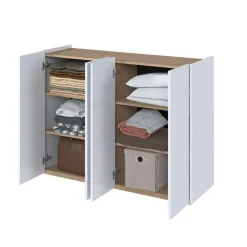 Lenart Komody Do Biura|Komody Do Przedpokoju*Biała komoda z półkami i oświetleniem LED Easy EA-02 4D