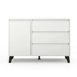 Mebelbos Komody Do Biura|Komody Do Przedpokoju*Biała komoda z szufladami i szafką, skandynawska BORG