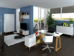 Mebelbos Komody*Biała komoda z szufladami i drzwiami 2D3S Neptun