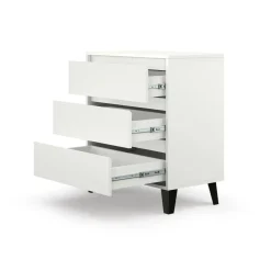 Mebelbos Komody Do Biura|Komody Do Przedpokoju*Biała komoda z trzema szufladami, skandynawska BORG