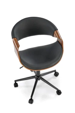 Halmar Fotele*BILBO fotel gabinetowy czarny / orzechowy (1p=1szt)1 sztuka