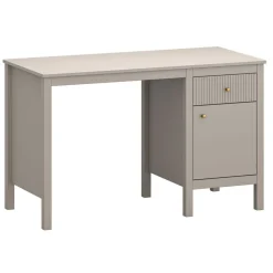 Mebelbos Biurka Do Biura|Biurka*Biurko z szufladą i szafką lamele ryflowane kolor taupe KLEO KL-01