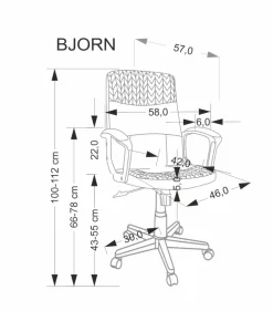 Halmar Fotele*BJORN fotel obrotowy czarno-popielaty1 sztuka