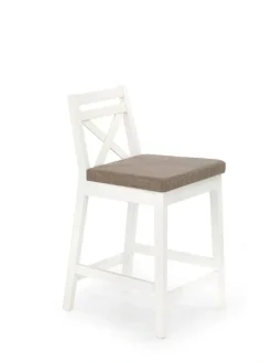 Halmar Taborety I Hokery*BORYS LOW krzesło barowe niskie biały / tap. Inari 23 (1p=1szt)1 sztuka