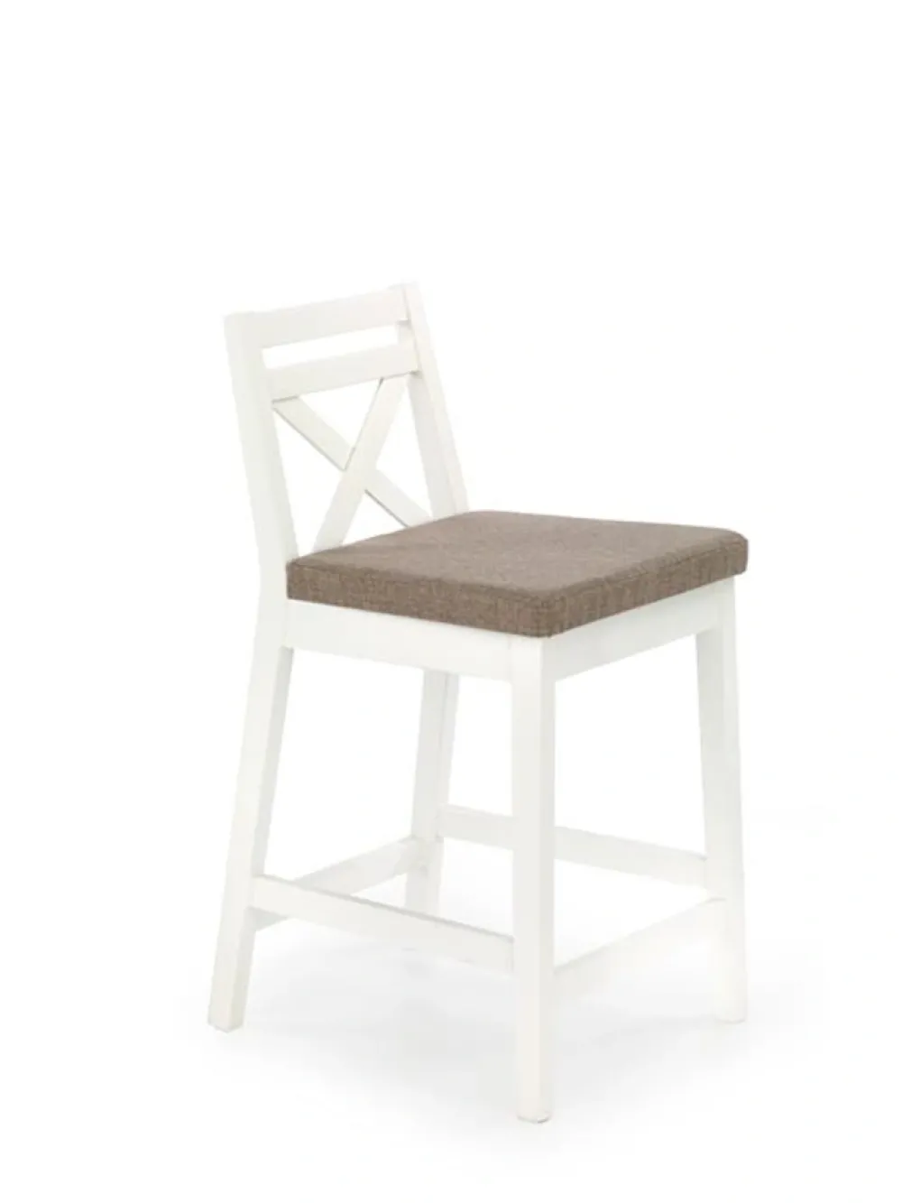 Halmar Taborety I Hokery*BORYS LOW krzesło barowe niskie biały / tap. Inari 23 (1p=1szt)1 sztuka