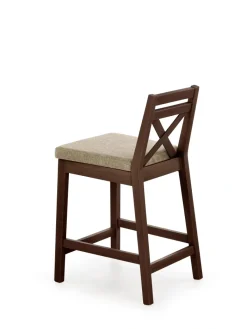 Halmar Taborety I Hokery*BORYS LOW krzesło barowe niskie ciemny orzech / tap. Lars 07 (1p=1szt)1 sztuka