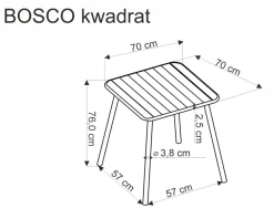 Halmar Meble Ogrodowe*BOSCO stół kwadrat czarny (2p=1szt)1 sztuka