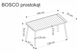 Halmar Meble Ogrodowe*BOSCO stół prostokąt  czarny (2p=1szt)1 sztuka