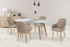 Halmar Stoły*CALIBER stół rozkładany biały / dąb san remo (1p=1szt)1 sztuka