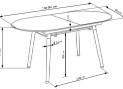 Halmar Stoły*CALIBER stół rozkładany biały / dąb san remo (1p=1szt)1 sztuka