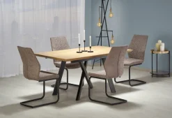 Halmar Stoły*CAPITAL stół 160-200 cm, dąb złoty / czarny (2p=1szt )1 sztuka