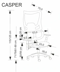 Halmar Fotele*CASPER fotel gabinetowy czarny (1p=1szt)1 sztuka