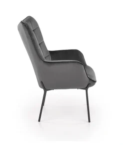 Halmar Fotele*CASTEL fotel wypoczynkowy czarny / jasny popiel1 sztuka