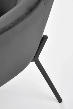 Halmar Fotele*CASTEL fotel wypoczynkowy czarny / jasny popiel1 sztuka