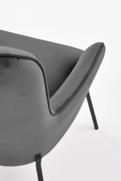 Halmar Fotele*CASTEL fotel wypoczynkowy czarny / jasny popiel1 sztuka