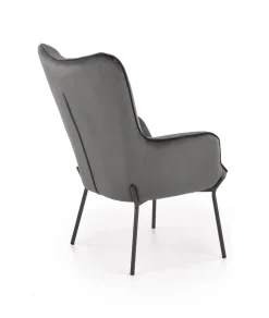 Halmar Fotele*CASTEL fotel wypoczynkowy czarny / jasny popiel1 sztuka